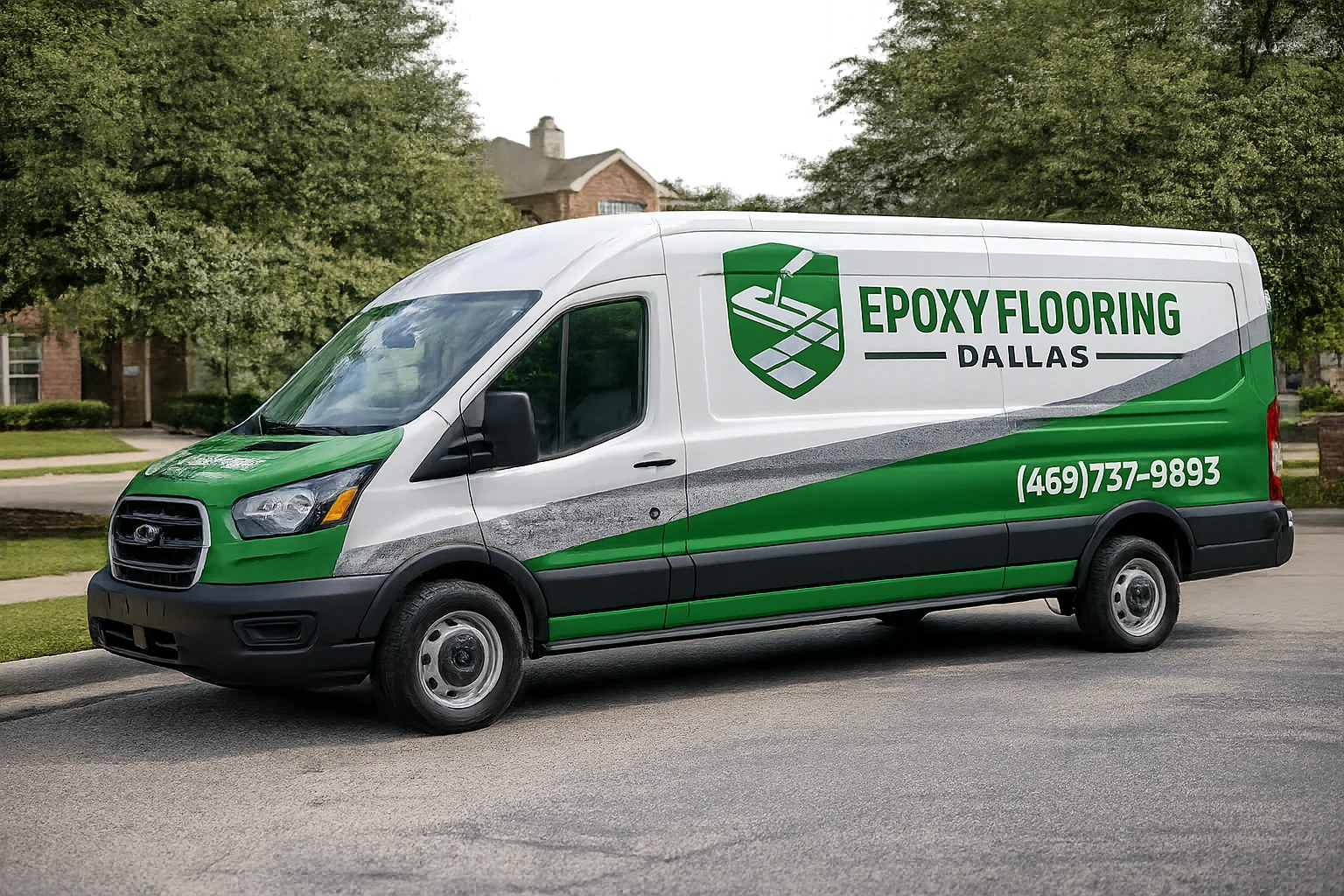 Epoxy Flooring Dallas - Branded Van 1